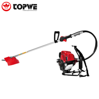 Débroussailleuse à essence TOPWE 35,8 CC 4 temps 0,9 KW, machine de coupe et de désherbage multifonctionnelle pour jardin