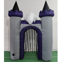 Arche gonflable géante d'extérieur, arche fantôme blanche illuminée, décoration de fête d'Halloween pour festival et jardin