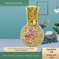 Bouteille d'aromathérapie créative en mosaïque, ornement décoratif fait main en verre sodocalcique, forme circulaire, lampe mosaïque parfumée pour la maison