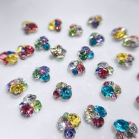 Paso Sico Strass pour Nail Art en Verre Cristal, Super Scintillants, Couleurs Bonbon Soda, à Fond Pointu, Forme Diamant, Effet Boule, pour Bijoux