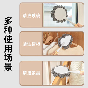 Chenille Duster Anti Static Dust Removal Brush For Car Sofa Wall Cleaning White Black Color Options - Product Image 4