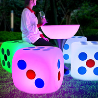 Meubles LED pour salon de fête en plein air, meubles en plastique illuminés rechargeables pour boîte de nuit, ensemble de meubles en cube LED, table LED, chaises LED, éclairage