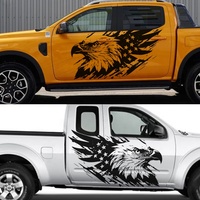 Lot de 2 autocollants de voiture en vinyle imperméables et résistants aux rayures avec motif aigle pour bas de caisse automobile