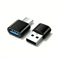 USB-C zu USB 2.0 Buchse Konverter-Adapter und USB 2.0 Stecker zu USB-C Buchse OTG-Adapter für Datenübertragung 2er-Pack Aluminium