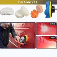 Kit de polissage automobile 78 pièces 3 pouces 75 mm, disques abrasifs, tampons de polissage en éponge et en laine avec plateau de support pour perceuse, pour le detailing automobile