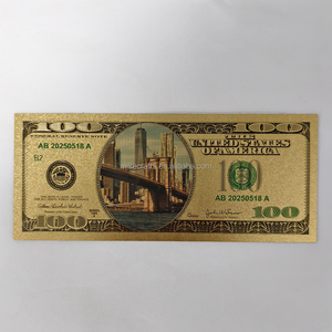 Billetes <span class=keywords><strong>de</strong></span> Banco del <span class=keywords><strong>Puente</strong></span> <span class=keywords><strong>de</strong></span> <span class=keywords><strong>Brooklyn</strong></span> <span class=keywords><strong>de</strong></span> EE. UU. con Lámina Dorada Personalizada <span class=keywords><strong>de</strong></span> Buena Calidad, Material PET <span class=keywords><strong>de</strong></span> Doble Cara para Coleccionistas - Product Image 2