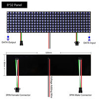 WS2812B Panneau lumineux LED numérique flexible adressable individuellement 4X12 8X8 16X16 8X32 WS2812 Module écran matriciel 5V