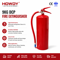 Système d'extinction d'incendie ISO9001:2015 CE Sabs 9kg 4.5kg Extincteur portable ABC vide à poudre avec buse en PVC rouge