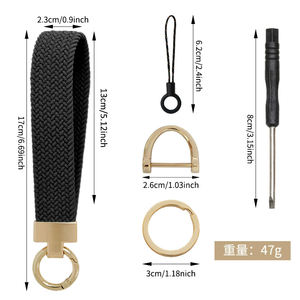 महिला पुरुषों के लिए कीचेन रिस्टलेट स्ट्रेची की चेन, <span class=keywords><strong>2</strong></span> कीरिंग्स और डी रिंग प्यारी कलाई लेनियर्ड - Product Image 3