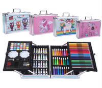 Ensemble de coloriage graffiti 145 pièces, coffret d'art en aluminium tout-en-un, ensemble de dessin et de peinture pour enfants, fournitures de papeterie pour le coloriage, boîte cadeau, modèle