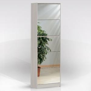 SCARPATUOCCIO CON 5 PORTE A RIBALTAMENTO, MODELLO MULTIFUNZIONALE, 62X18 CM, ALTEZZA 182 CM, EUCALIPTO E SPECCHIO - Product Image 1