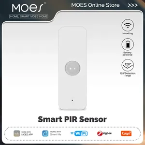 Sensor PIR Inteligente MOES Tuya, Funciona con Batería, <span class=keywords><strong>Barra</strong></span> OLED, WiFi/ZigBee, Detector <span class=keywords><strong>de</strong></span> Movimiento Corporal, Automatización <span class=keywords><strong>de</strong></span> Seguridad para el Hogar Android - Product Image 3