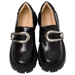 Genuine Leather Slip-On Platform Loafers - Product Image 1