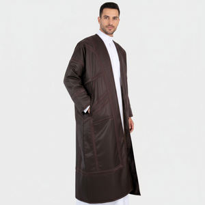 عباءة شتوية دافئة عالية الجودة للرجال، بشت كاجوال مع فرو للصلاة، ملابس إسلامية للبالغين - Product Image 5
