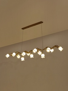 Lustre en résine d'art à hauteur réglable et branche de fer-Suspension Wabi-Sabi Designer pour salon de thé/<span class=keywords><strong>bistro</strong></span>/longue salle à manger - Product Image 4