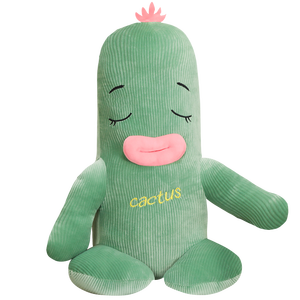 Poupée douce et confortable <span class=keywords><strong>pour</strong></span> bébé - Poupée en tissu - Jouet en peluche <span class=keywords><strong>pour</strong></span> bébé - Partenaire de sommeil - Poupée cactus en peluche mignonne de 35 cm avec bouche en forme de saucisse - Product Image 1