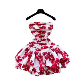 Gonna a pieghe elasticizzata con spalle arricciate e orlo a balze, stile vacanza francese, invernale, senza spalline, per donna - Product Image 1