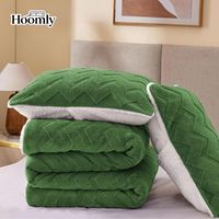Hoomly Penjualan Terlaris 100% Poliester Lembut Jacquard Sherpa Fleece Quilted Tekstil Rumah untuk Musim Dingin Penggunaan Rumah yang Nyaman