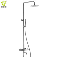 Mitigeur de douche en acier inoxydable 304 bain à effet pluie Ensemble de douche thermostatique mural pour salle de bain