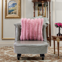 Luxus Schlafzimmer Ome Dekor Streifen Kaninchen Pelz Quadrat Kissen Home Decor Kissen bezug
