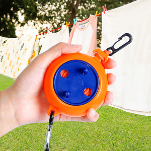 Corde à <span class=keywords><strong>linge</strong></span> de voyage portable de camping réglable, pour voyage d'hôtel, croisière, extérieur/intérieur, avec 20 clips et 8 boucles de retenue - Product Image 1