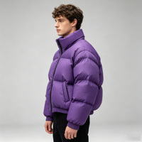 Veste matelassée courte réversible YINBO personnalisée grande taille pour femme et homme, en duvet de canard, style streetwear d'hiver, avec fermeture éclair