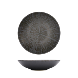 Assiette Plateau Coupe Plat Hondo 22 cm en Grès Gris Platine - Product Image 3