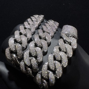 Cadena Cubana de Moissanita para Hombre, de Alta Calidad, con Incrustaciones de Diamantes, para Moda Urbana y Uso Diario, Disponible a Buen Precio - Product Image 2