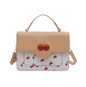 Bolso bandolera con estampado de cerezas para mujer, bolso de hombro de cuero PU para mujer, bolso de mano moderno para mujer - Product Image 5