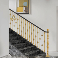MEIXI Moderner Hotel-Apartment-Villa Innenbalkon Treppengeländer Säule Messing Handlauf Schwarz Zeitgenössisches Design Bodenmontiert
