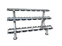 Support de rangement pour haltères en acier robuste à 4 niveaux en forme de A pour équipement de fitness en salle de sport
