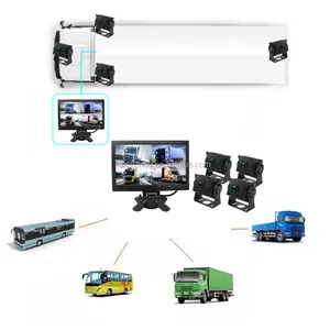 बैकअप वाहन 1080P 360 डिग्री 4 चैनलों 24V ट्रक फोर्कलिफ्ट के लिए रियर व्यू बस 10.1 इंच की निगरानी DVR अर्ध ट्रक कैमरा प्रणाली