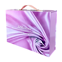 Boîte en carton pliable de luxe avec poignée en cuir PU, logo personnalisé, boîte en papier magnétique à clapet pour chaussures et vêtements