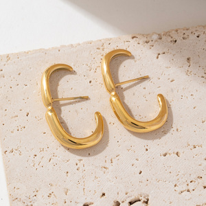 Boucles <span class=keywords><strong>d</strong></span>'oreilles longues en or vermeil Hope Huggie Boucles <span class=keywords><strong>d</strong></span>'oreilles minimalistes en acier inoxydable Manchette Bijoux <span class=keywords><strong>fantaisie</strong></span> - Product Image 6