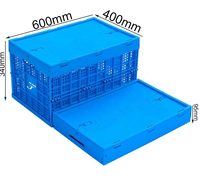 Chariot de transport pliable en plastique pour l'industrie, camping, expédition, avec couvercle, pour le stockage et la logistique