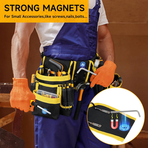 Multi-functional adjustable multi-pocket strong magnet repair tool bag, waist bag, tool storage belt, waist pouch - Product Image 4