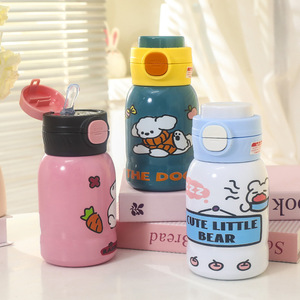 Children's Cartoon Stainless Steel Vacuum <b>Flask</b> With Straw And Lid 316 Back To School Water <b>Bottle</b> For Kids - Product Image 1