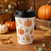 Tasse à double paroi Haunted House, motif cimetière, en carton kraft, isolée et résistante à la chaleur, 16 oz, prix d'usine, fournisseur en gros de Chine