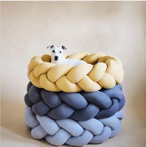 Kinghon OEM Mehrfarbiges Luxus Hunde Bett Handgefertigt aus Weichem Samt mit Abnehmbarem Bezug, Rundes Hunde Sofa - Product Image 3