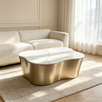 Table basse au design innovant, prix d'usine, sur mesure, nouveau design populaire avec structure en métal/laiton pour la maison et l'hôtel