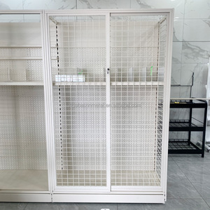 Estantes para puertas corredizas de malla, cerraduras, gabinetes de exhibición convenientes para tiendas, estantes de <span class=keywords><strong>supermercado</strong></span> de pared a pared, suministros para supermercados - Product Image 2