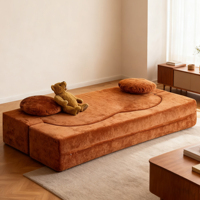 Juegos de Muebles de Sala de Estar de Estilo Vintage Personalizables al por Mayor, Sofá Cama Plegable, Compacto y Lujoso, Relleno de Esponja