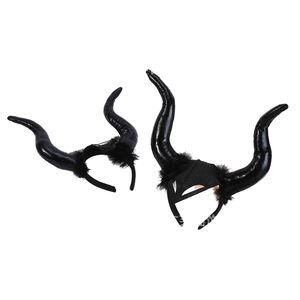 Halloween creativo demone cerchietto maschera nera con grandi corna di toro Ghost Festival foto stand oggetti di scena per feste di ballo - Product Image 6