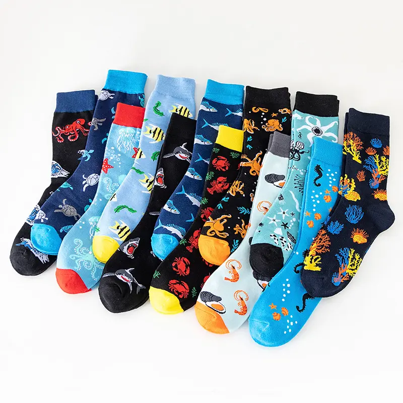 Hot Sale Cotton Custom Designer Colorful Happy Socks One Size Fit All Adult Socks Custom Your Own Socks