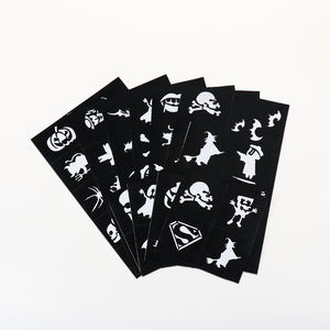 GP สติกเกอร์รอยสักชั่วคราวมีกลิตเตอร์แบบมีเทมเพลตสติกเกอร์เพ้นท์ใบหน้าลายฉลุศิลปะบนร่างกายสติกเกอร์เฮนน่า - Product Image 5