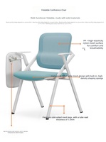 Chaises pliantes en métal de haute qualité en gros, chaises de formation et de réunion avec tablettes d'écriture, chaises de bureau en maille pour la prise de notes