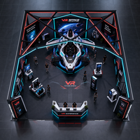 Skyfun Service VR Professionnel Tout-en-un : Simulateur de Cinéma Intérieur en Fibre de Verre 4 Places pour Centre de Jeux Commercial