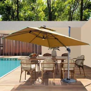 Parasols de jardin de <span class=keywords><strong>plage</strong></span> de style pagode moderne, grands parasols de patio de piscine extérieurs pliables en aluminium personnalisés, utilisation hôtelière - Product Image 4