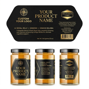 Etiqueta Adhesiva de Vinilo Bopp con Acabado Mate y Logotipo Personalizado de Fábrica, Etiqueta para Tarro de Miel, Etiqueta para Tarro de Mantequilla de Maní - Product Image 1