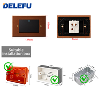 Interrupteur et prise murale DELEFU en noyer massif avec chargeur rapide USB A Type C 20W, prise US, panneau modulaire personnalisé